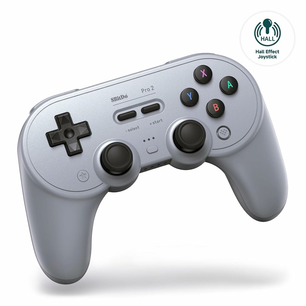 8BitDo Pro 2 Controller in grauer Farbe mit programmierbaren Rücktasten im Nintendo Switch Controller Vergleich 8BitDo Pro 2 Controller in grauer Farbe mit programmierbaren Rücktasten im Nintendo Switch Controller Vergleich