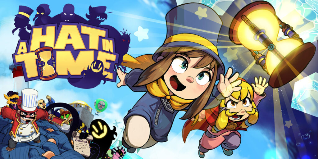 A Hat in Time Jump'n'Run Nintendo Switch Gameplay mit Hat Kid in einem bunten Level