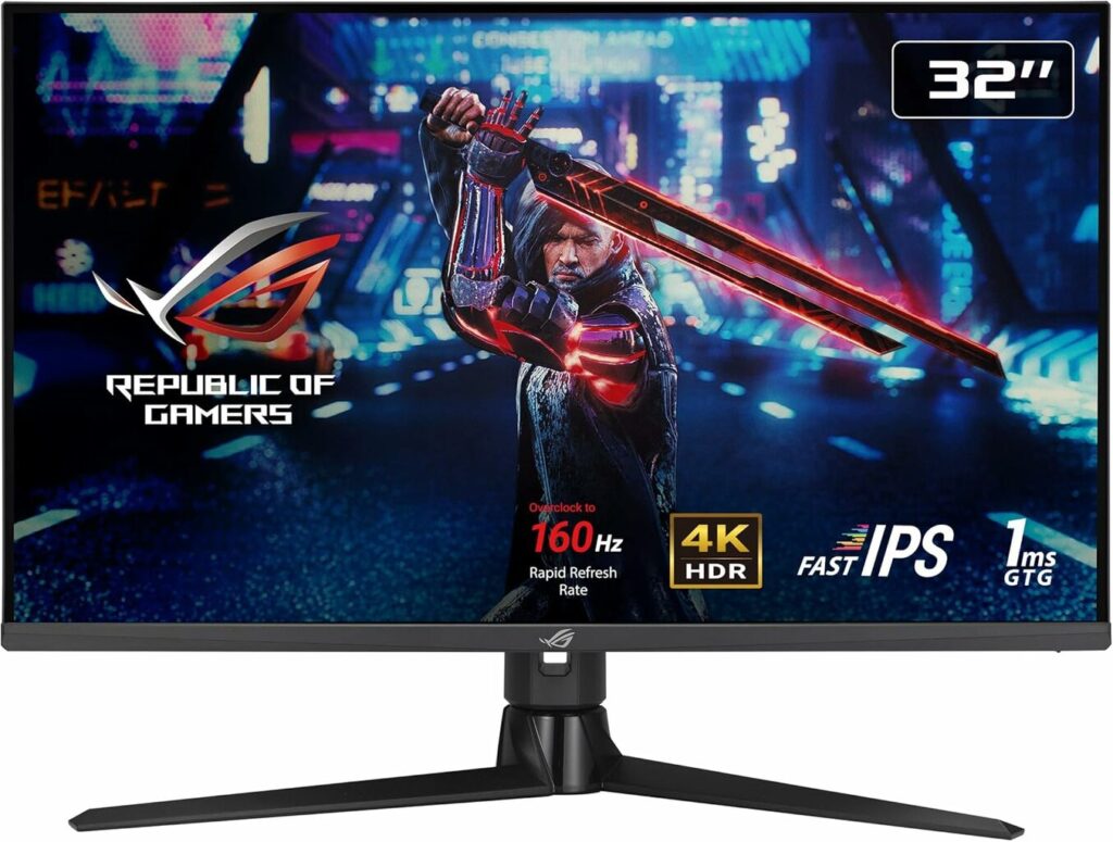 ASUS ROG Swift PG32UQX Monitor mit Nintendo Switch und Super Smash Bros, einer der beste Gaming-Monitore für Nintendo Switch 1 und Switch 2