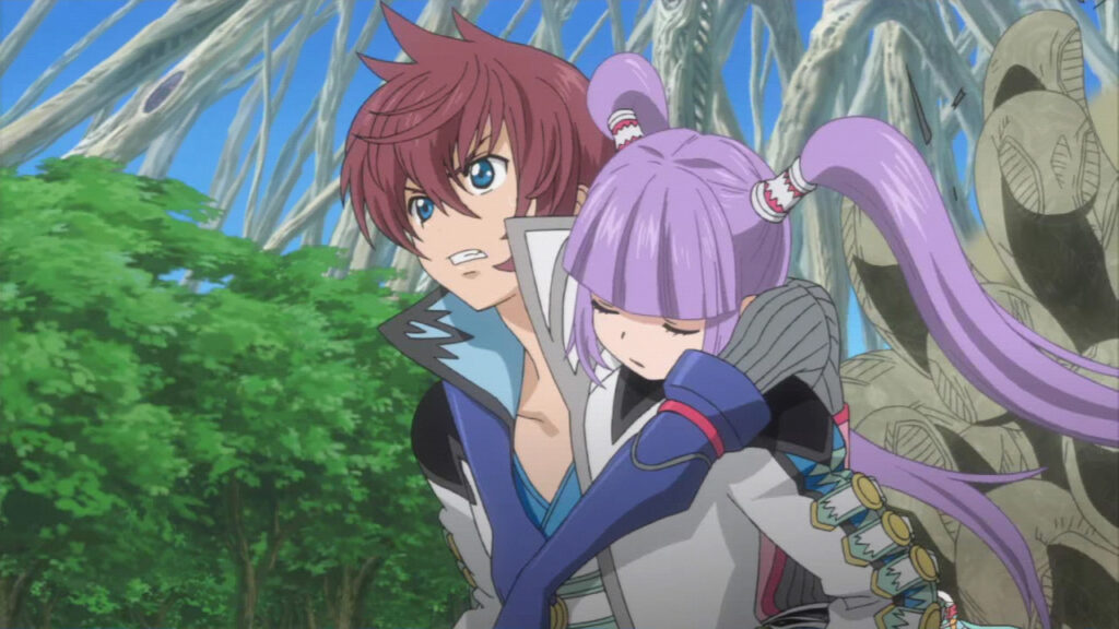 Anime-Zwischensequenz mit dramatischer Szene in Tales of Graces F Remastered
