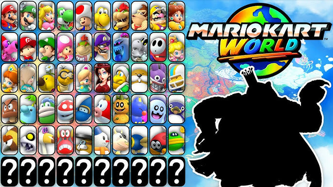 Charakterauswahl mit neuen Fahrern in Mario Kart World Nintendo Switch 2