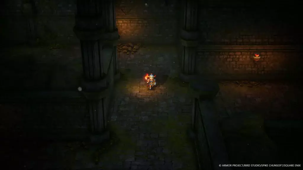 Dragon Quest I & II HD-2D Remake Dungeon mit moderner Beleuchtung