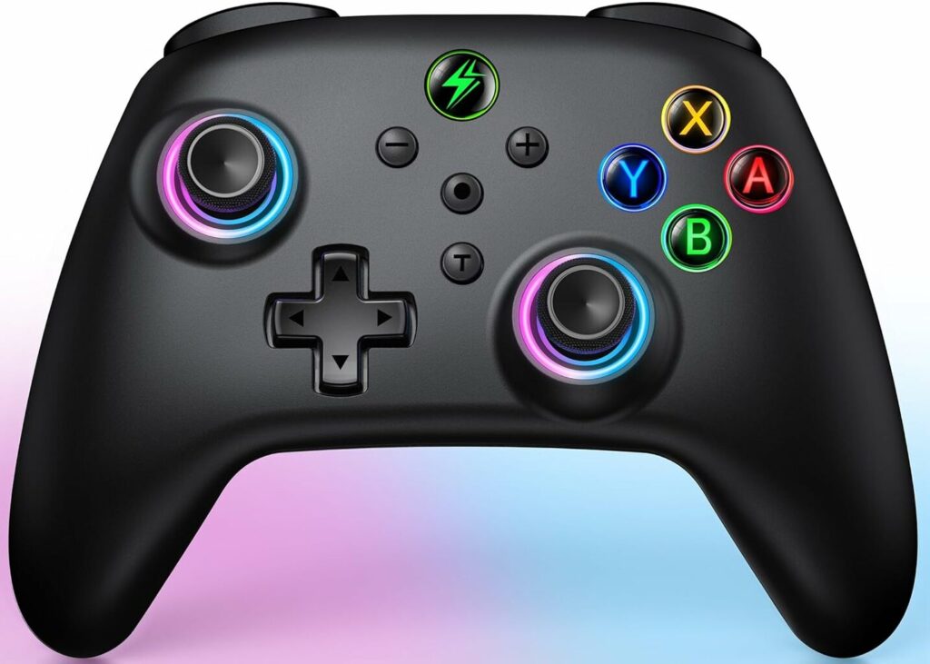 HELLCOOL Wireless Pro Controller für Nintendo Switch in schwarz mit LED-Beleuchtung im Nintendo Switch Controller Vergleich HELLCOOL Wireless Pro Controller für Nintendo Switch in schwarz mit LED-Beleuchtung im Nintendo Switch Controller Vergleich