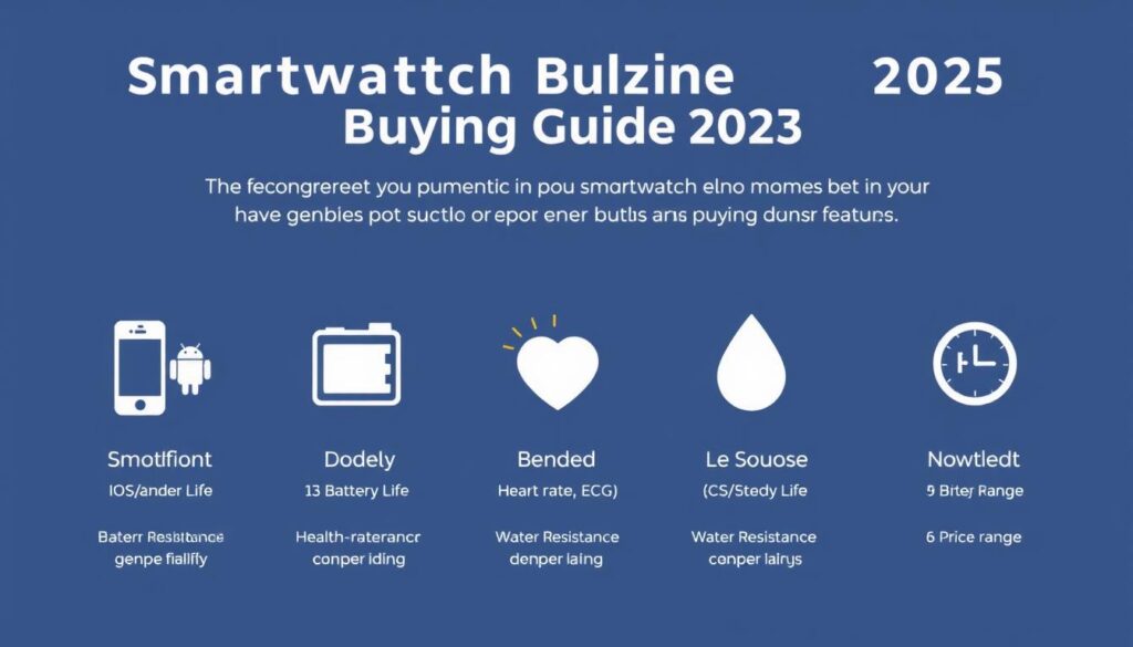 Infografik zu wichtigen Kaufkriterien bei Smartwatches im Smartwatches 2025 Vergleich
