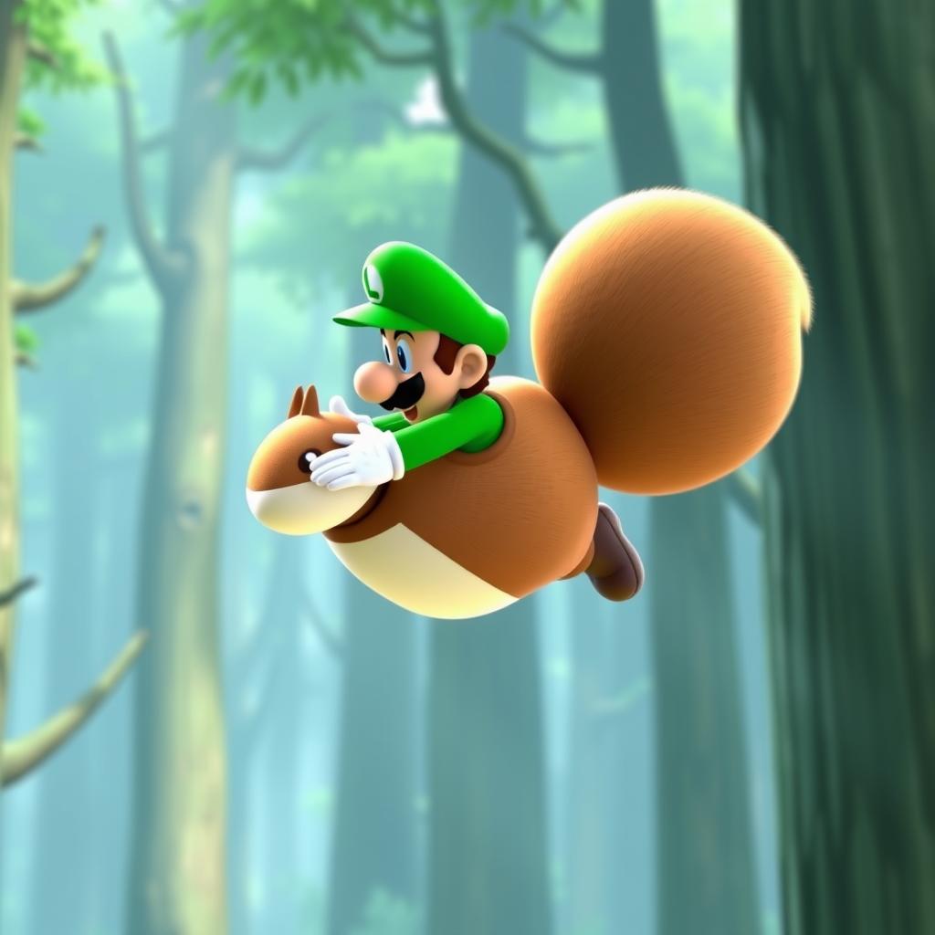 Luigi mit Super-Eichel Power-Up in New Super Mario Bros. U Deluxe für Nintendo Switch