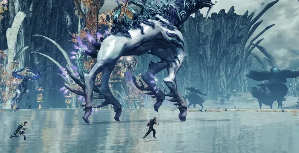 Massive außerirdische Kreatur in der Welt von Xenoblade Chronicles X Definitive Edition Nintendo Switch