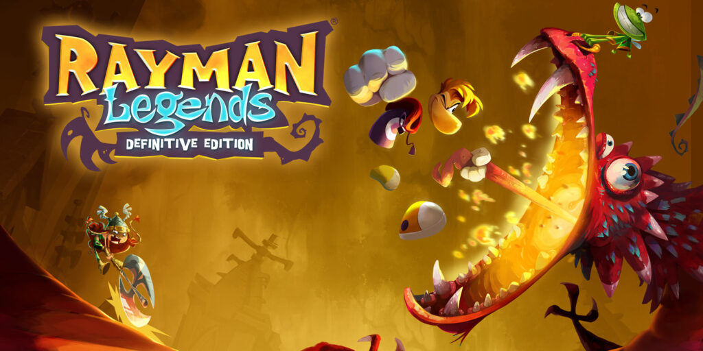 Rayman Legends Jump'n'Run Nintendo Switch Gameplay mit Rayman und Freunden in einem bunten Level