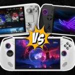Die besten Gaming-Handhelds 2025 im Vergleich mit Steam Deck OLED, Asus ROG Ally X und Lenovo Legion Go nebeneinander