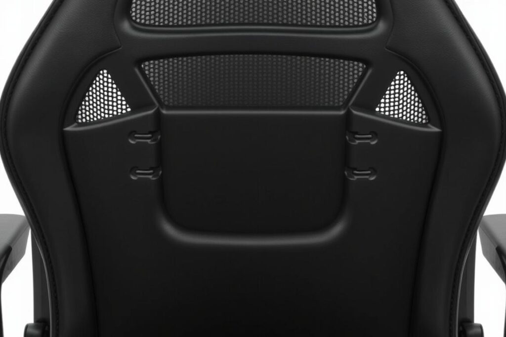 Ergonomischer Gaming Stuhl mit verstellbarer Lordosenstütze und Kopfstütze