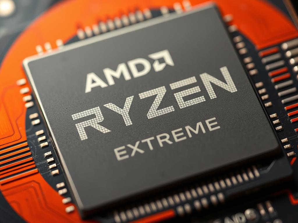 Nahaufnahme eines AMD Ryzen Z2 Extreme Prozessors für Handheld-Konsolen 2025
