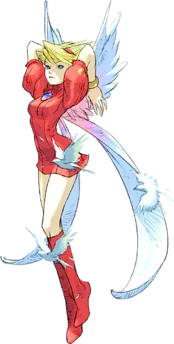 Breath of Fire 3 Charakter Nina mit blonden Haaren und Flügeln