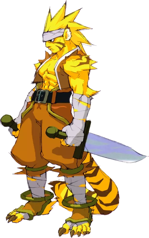 Breath of Fire 3 Charakter Rei mit tigerartigen Zügen