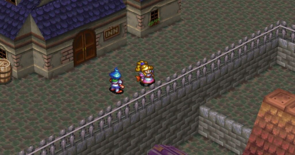 Breath of Fire 3 Spielwelt mit mittelalterlichen Städten und industriellen Elementen