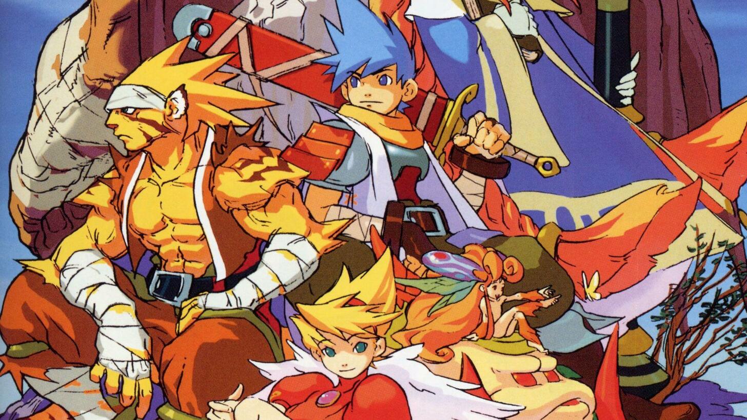 Breath of Fire 3 Titelbild mit dem Protagonisten Ryu und seinen Gefährten