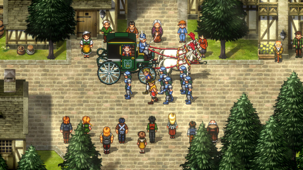 Suikoden II Spielszene mit Charakteren